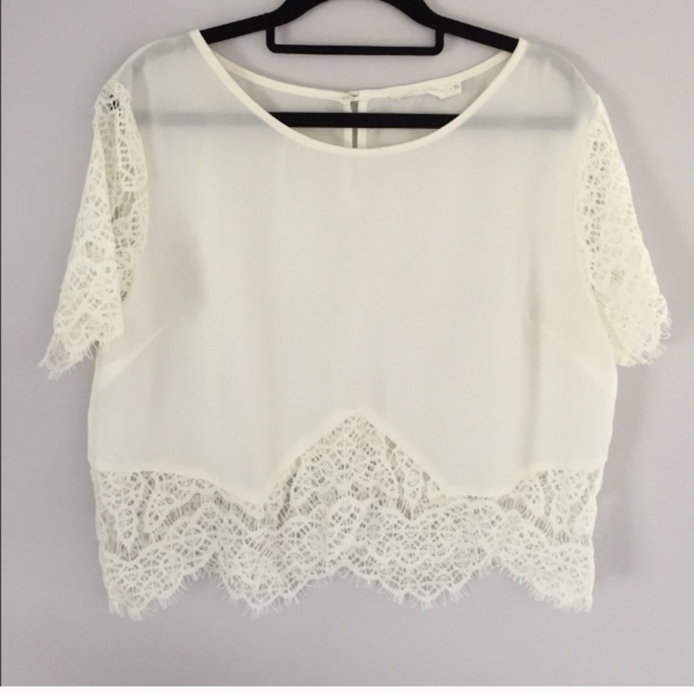 White & Mesh Crop Top